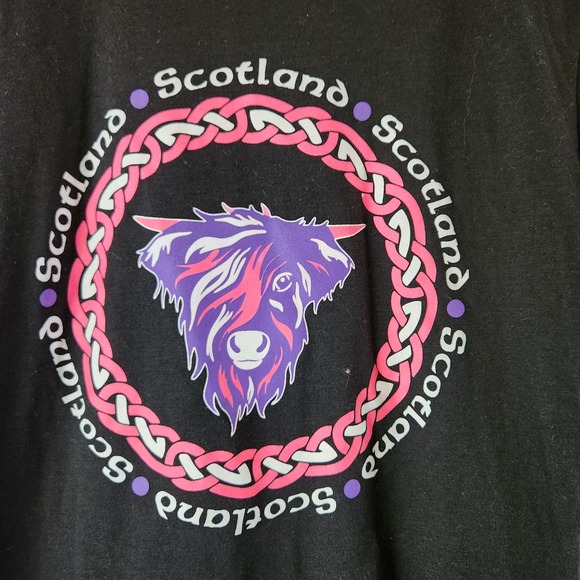 Scottish Collection Juniors Size XL Scottish Highland Cow T-Shirt - Picture 2 of 4